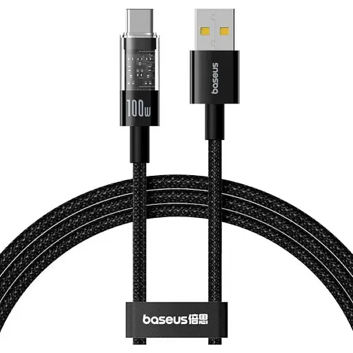 Кабель Baseus Gem USB-A to USB-C 100w 1m Black (P10373002111-00) [155565] - фото 1