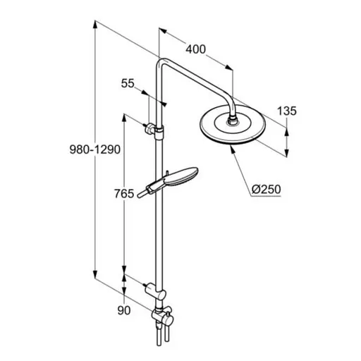 Душова система Kludi Freshline 3S Dual Shower System без змішувача 6709005-00 - фото 4