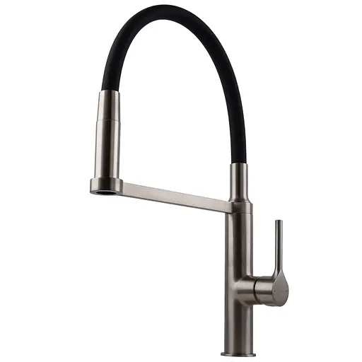 Змішувач для кухні TOPAZ SARDINIA TS 08401-H71-PVD-NB латунний з лійкою-душем для зручності використання - фото 6