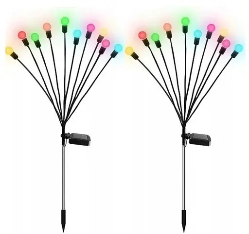 Светильники FireFly садовые на солнечных батареях 10LED 70 см RGB 2 шт - фото 2