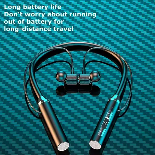 Беспроводные нашейные наушники WH001K, BT5.0, вакуумные, IPX5, 280mAh, 8h, black - фото 13