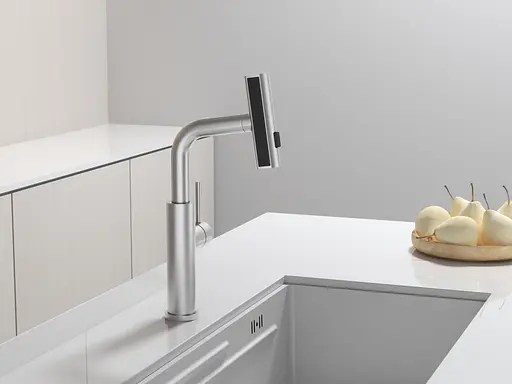 Cмеситель для кухни с выдвижной лейкой водопад нержавеющий Nett LS-35 Нержавеющая сталь - фото 7