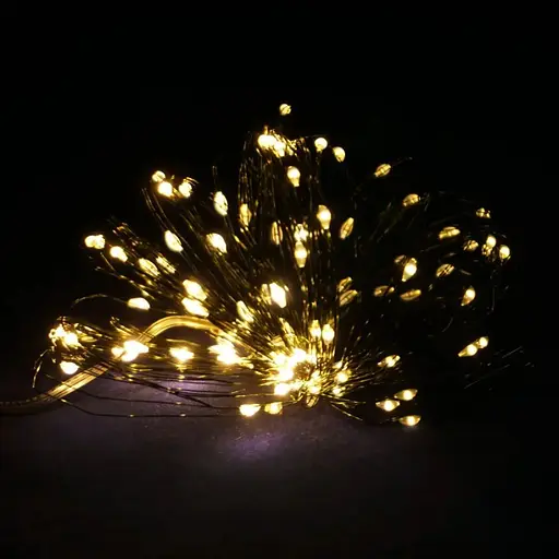 Гірлянда Роса 10м USB 100 LED на зеленій проволоці Теплий білий - фото 1