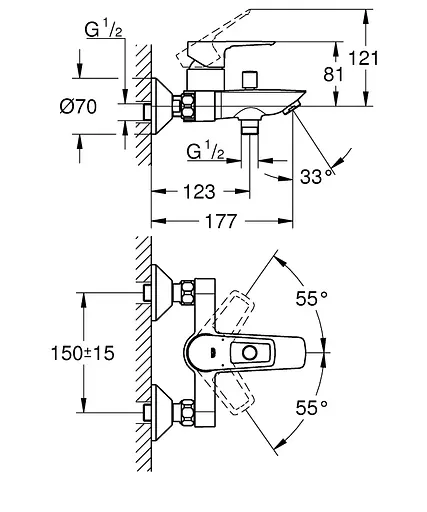 Смеситель для ванны Grohe BauLoop New 23603001 Хром - фото 2
