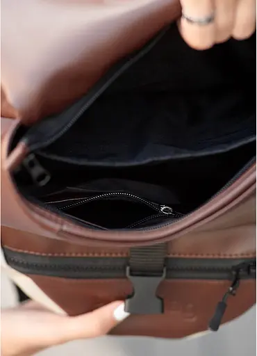 Жіночий рюкзак Sambag RENEDOUBLE шоколадний 37 х 31 х 14 см (27151120r) - фото 10