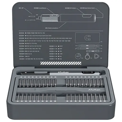 Електровикрутка з набором біт Xiaomi Duka ATuMan Electric Screwdriver Set E3 (95в1) - фото 2