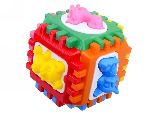 Логический куб-сортер с вкладками, 14x14x14 см, 50-001