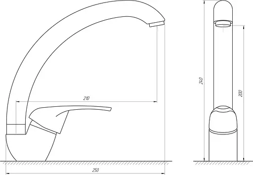 Змішувач для кухні Globus Lux GLSO-0203S-1-Onix Чорний - фото 4
