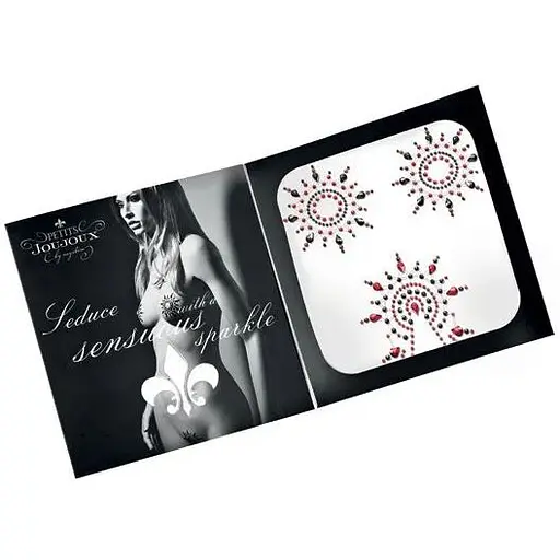 Пестис из кристаллов Petits Joujoux Gloria set of 3 - Black/Red, украшение на грудь и вульву - фото 3