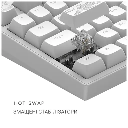 Клавиатура Dark Project ALU81 Terra Nostra PBT RGB Mech G3MS Moonstone White (DPKB_NOSTRA_81_ANSI_WHITE_UA) - фото 8