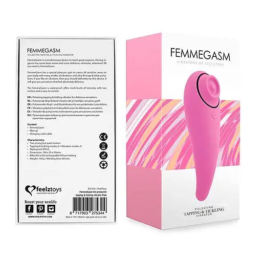 Вібратор з пульсацією FeelzToys FemmeGasm 14 см рожевий - фото 6