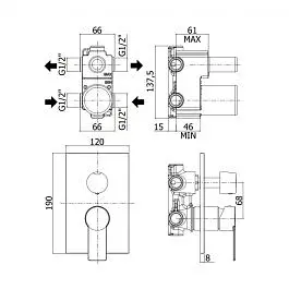 Змішувач для ванни/душу на 2 споживача Paffoni Tango з металевою накладкою chrome TA018CR/M, Хром - фото 2
