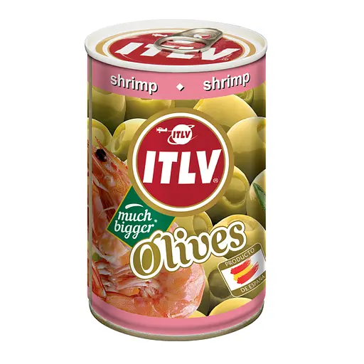 Оливки ITLV зелені фаршировані креветкою 314 мл 6 шт. 