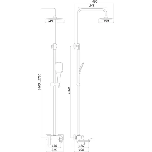 Душевая система Topaz Odiss TO 18102-H52-BL, Черный матовый - фото 5