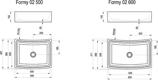 Умивальник Ravak ForMy 02 60x41 XJM01260000, Білий - фото 10