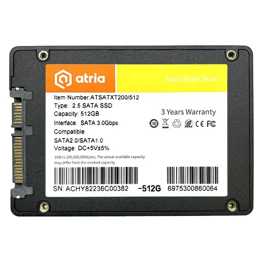 Накопитель SSD ATRIA Sata 2.5 256GB XT200 G2 SATA 3.0 ATSATXT200/256 240 250 (ATSATXT200/256) - фото 1