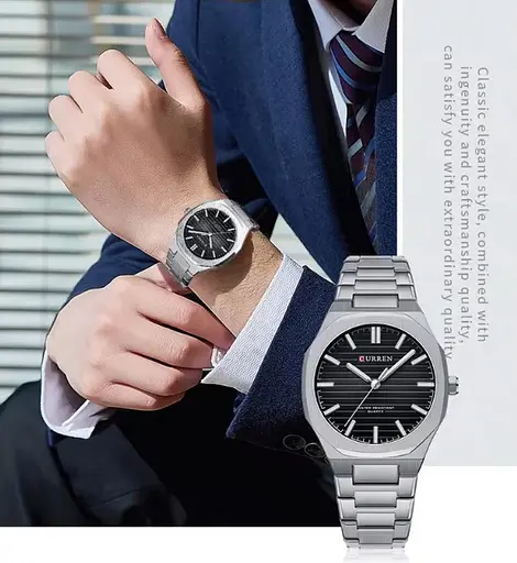 Годинник наручний Curren 8456 Silver Black Silver (18694) - фото 6