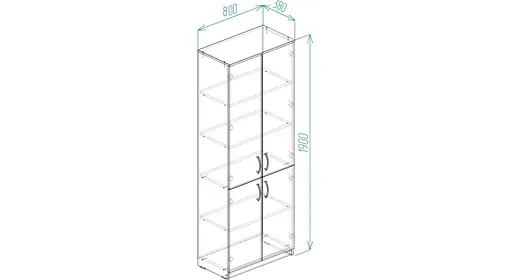 Шкаф Анжело Ferrum-decor 5 полок 4 двери 1900x800x380 ДСП Дуб Сонома 16 мм (FRD-105058) - фото 4