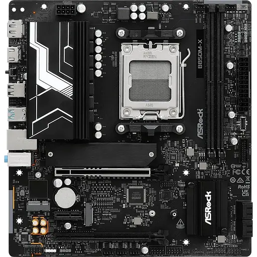 Материнская плата ASRock B850M-X R2.0 (AM5/B850, 2xDDR5, PCIex16, HDMI/DP, 4xSATA, 2xM.2, 2.5GLan, mATX)