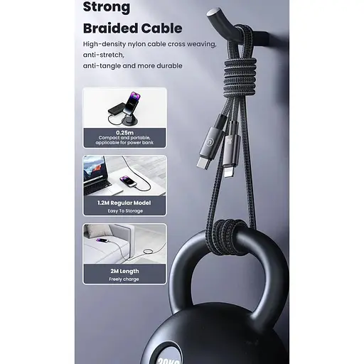 Кабель Usams US-SJ679 USB-C to Lightning 30W 3A 0.25m Tarnish (SJ679USB01) [153986] - фото 9