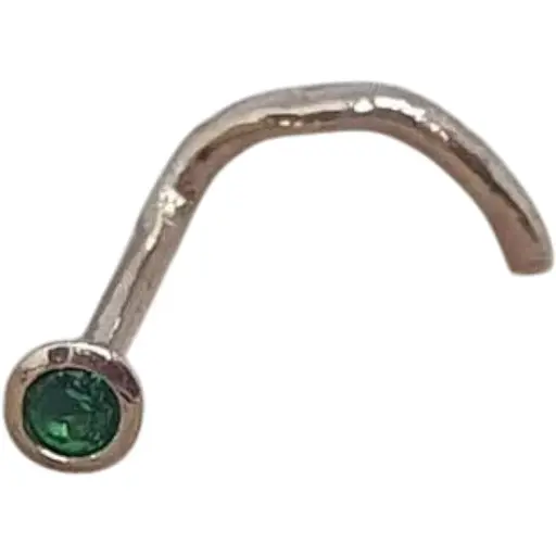 Золотая серьга-пирсинг в нос Dear с фианитом.1024.1 Зеленый