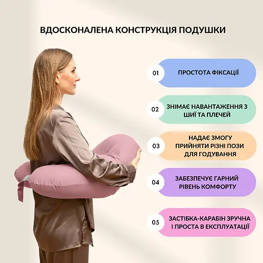 Подушка для годування Sei Design диванчик пудра 60х70х16 см (8000036177_пудра) - фото 2