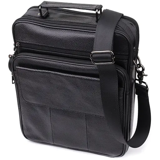 Містка чоловіча сумка з ручкою для перенесення в руці з натуральної шкіри Vintage 27х33х9,5 см sum0027505 - фото 11