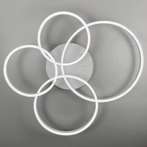 Сучасний LED світильник на 4 кільця у білому корпусі | Арт. A 55021/4 WT | Line F - фото 1