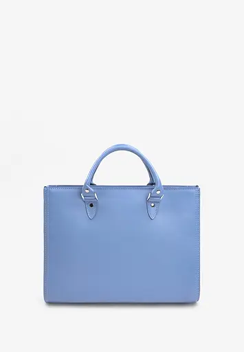 Жіноча шкіряна сумка Fancy A4 блакитна - фото 5