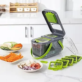 Багатофункціональна овочерізка 22 в 1 з друшляком, кошиком та контейнером - фото 3