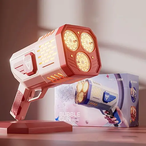 Пістолет з мильними бульбашками SHT 333-16 на 36 отворів + 2xbottle 150ml Pink - фото 3
