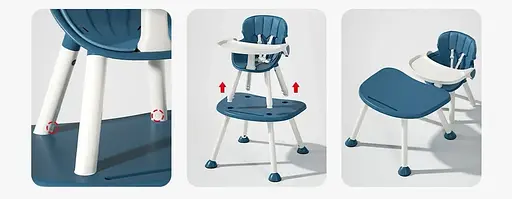 Стульчик и столик для кормления трасформер 2в1 Бежевый - фото 8