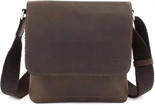 Чоловіча шкіряна сумка через плече GRANDE PELLE sum0026691 - фото 4