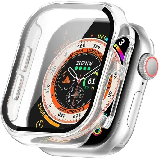 Чохол-накладка DK для Apple Watch 46mm (Series 10) Пластик Gloss Glass Full Cover (clear)