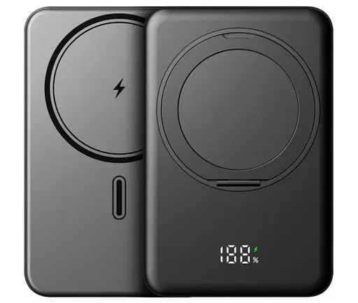 Бездротове магнітне зарядне - павер банк Gelius Holdix Magnetic Wireless Charge GP-PBW302 10000mAh 15W чорний - фото 4