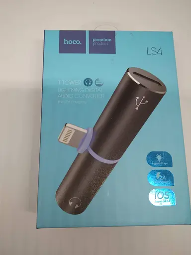 Перехідник конвертер Hoco LS4 - Lightning на Lightning + 3.5мм аудіо - фото 3