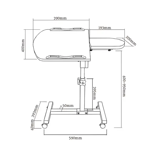 Мобильный столик с регулировкой высоты и наклоном ITech TS-10 - фото 7