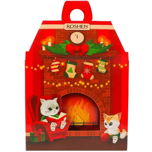 Уцінка. Набір подарунковий Roshen Новорічний камін 665 г