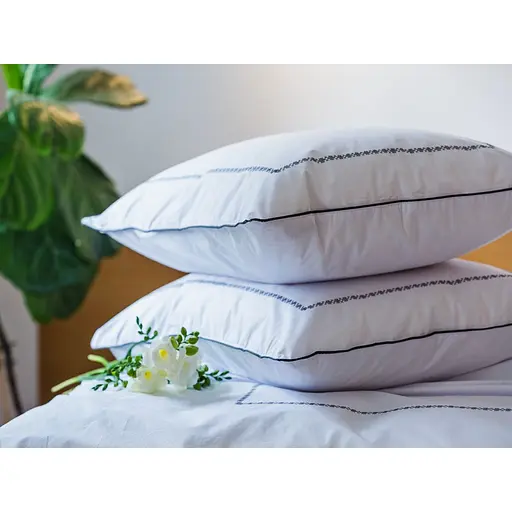 Комплект постільної білизни Ecotton Premium євро перкаль вишивка з графітовим кантом (25141) - фото 6