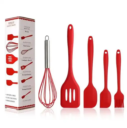 Набір кухонного приладдя kitchenWare 5 предметів Червоний - фото 1