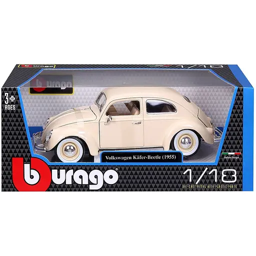Автомодель Bburago Volkswagen Kafer Beetle 1955, 1:18 бежевая (18-12029 CM) - фото 8