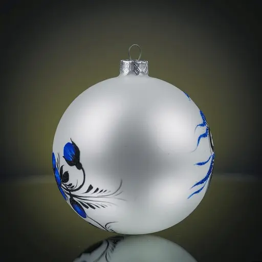 Набір ялинкових прикрас Різдвяні історії Петриківка Мотанка синя скло (4820001180602) - фото 4