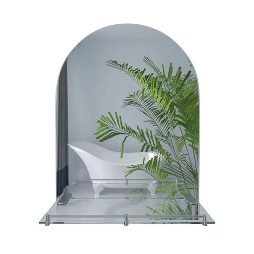 Дзеркало настінне Zerix Laguna MRZ03-700x800x110 прямокутне з дугоподібним верхом та полицею ZX5623 - фото 1