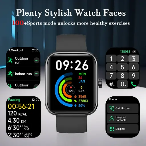 Розумний годинник SENBONO IDW25 з повноекранним сенсорним екраном, рожеві - фото 2