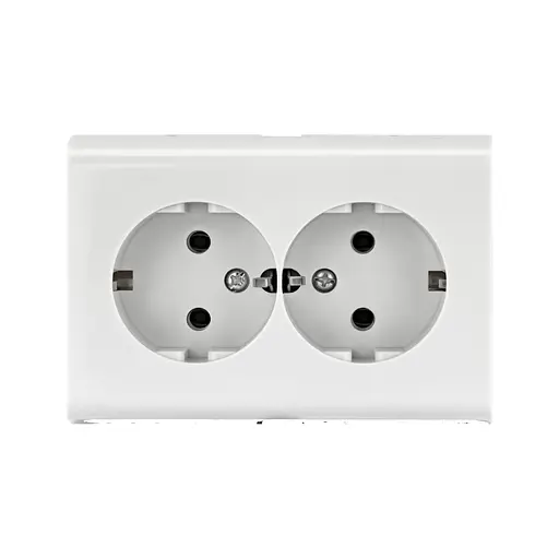 Розетка Ovivo Electric Nivo, подвійна з заземленням, накладна, біла