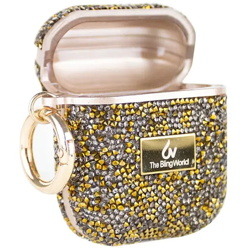 TPU чохол Bling World Rock Diamond для навушників AirPods 1/2 Золотий - фото 4