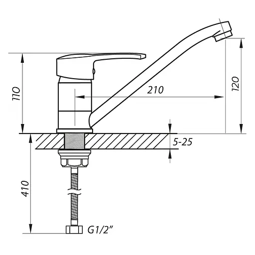 Змішувач для кухні Zerix PED-A 127 ZX2940 Хром - фото 2