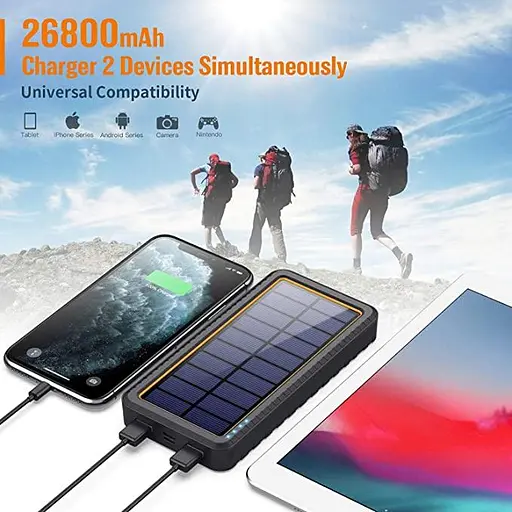 Портативна батарея Solar Power Bank 26800mAh HX160S6 Сонячний зарядний пристрій - фото 3