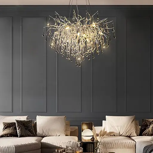 Люстра в корпусе хром со стеклянными подвесами Ø 60 см Ст. Y 69/D600 CH | Line F - фото 1