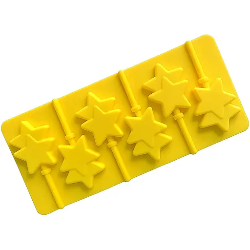 Силіконова форма для льодяників і цукерок на паличці "Зірка", Kitchen Master Жовтий 87460 - фото 5